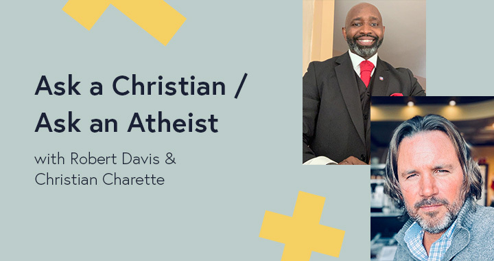 Robert Davis and Christian Charette headshots in a Diversity: Beyond the Checkbox graphic template.