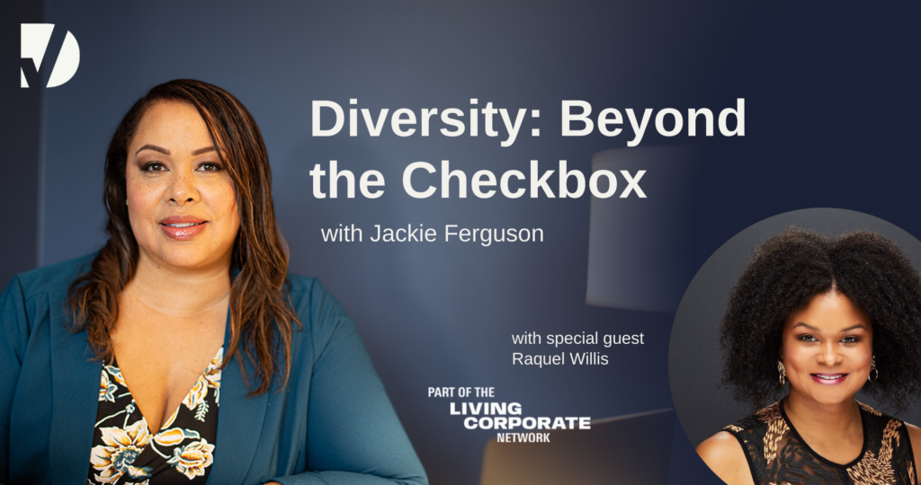 Jackie Ferguson gets ready to sit down with the next guest on 'Diversity: Beyond the Checkbox,' Raquel Willis.