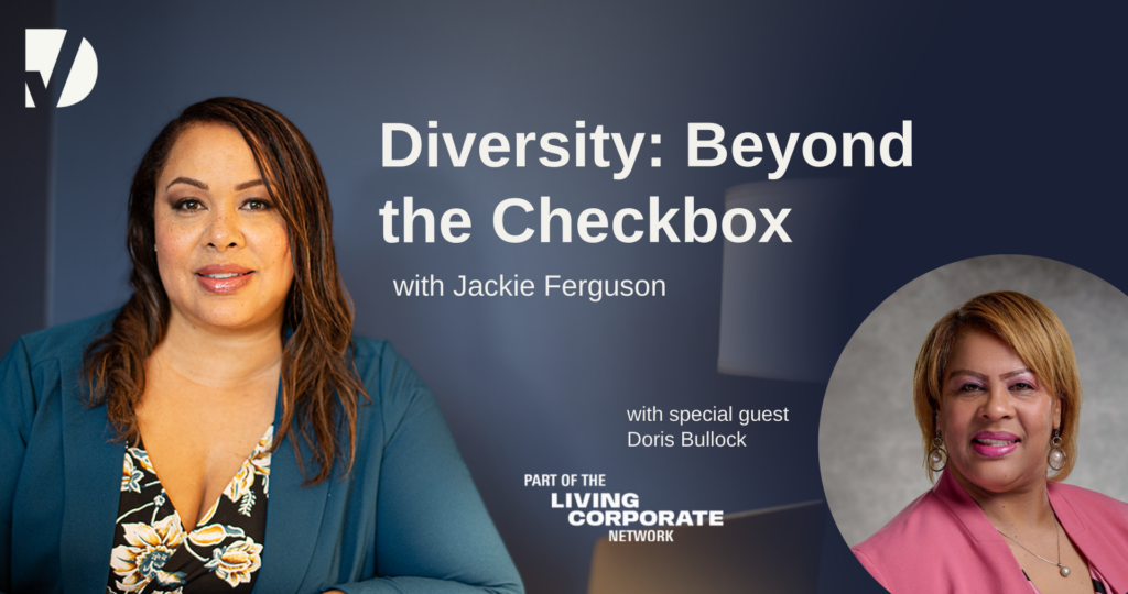 Jackie gets ready to sit down Doris Bullock, the next guest on, 'Diversity:Beyond the Checkbox.'